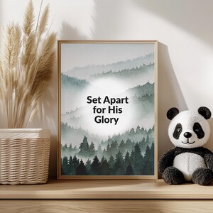 Set Apart for His Glory Nursery Print Wall Art Gift, Printable Faith Art, Nursery Decor, Rainbow Infertility Gift, Christian Nursery