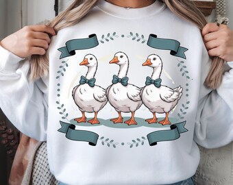 Gęś z niebieską wstążką z lat 80. z sercami w formacie PNG, Vintage PNG, Gęś retro, Modna słodka gęś PNG, Estetyczny clipart w stylu groovy, Estetyczny w stylu retro