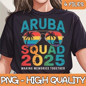 アルバ・スクワッド2025バケーションPNG、友達家族マッチンググループ、レトロアルバ・バケーション・スクワッド2025PNG、夏のビーチ旅行、アルババケーションPNG