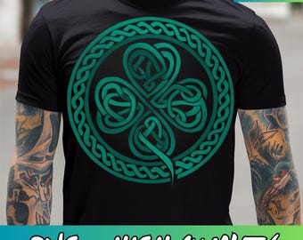 Irish St. Patrick's Day Celtic Knot Blessing PNG, Heritage Clover Leaf Celtic Knot Blessing Shirt, Celtic shamrock St Patricks Day PNG