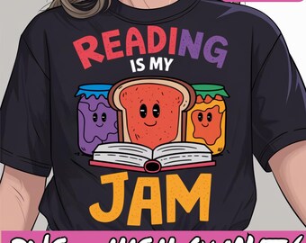Reading Jam with Books for Men, Women, and Kids PNG, Bookworm Librarian Gifts for Reading Lovers and Enthusiasts, Reading Is My Jam Png