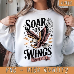 Soar on Wings png, Isaiah 40:31 Png, Eagles Christian Bible Verse, Soaring Eagle Png, Eagle Flying Png, Bible Verse Png, Retro Christian Png