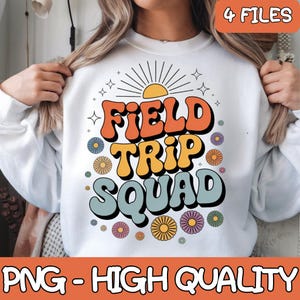 Hippie smile Face Field Trip Squad Groovy Field Day 2025 Png, Field Trip Png, Teacher Png, Field Trip Squad Png, School Trip Vibes Png