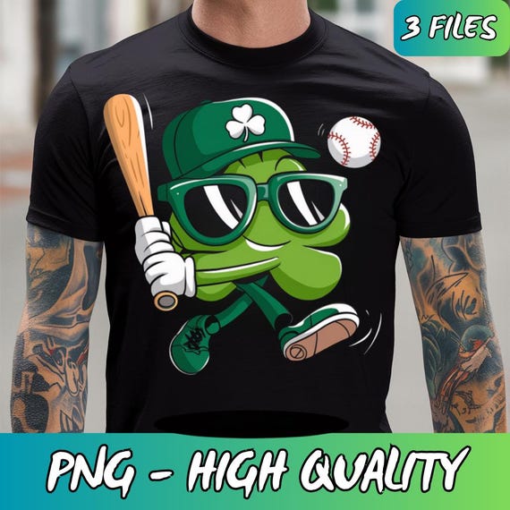 Shamrock Baseball Fun for St. Patrick's Day Boys PNG, Funny Catcher Shamrock Tee, Dabbing Shamrock Baseball PNG, Celebrating Irish Culture
