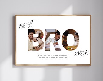 Personalisierte Bruder Foto-Collage Geschenk, Benutzerdefinierte Wandkunst (Canva Digital Download)