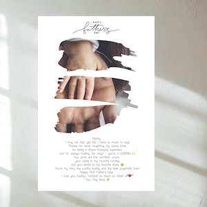 Modello di collage fotografico modificabile per il papà, regalo personalizzato per il papà, cornice digitale, download immediato da Canva, auguri per la festa del papà
