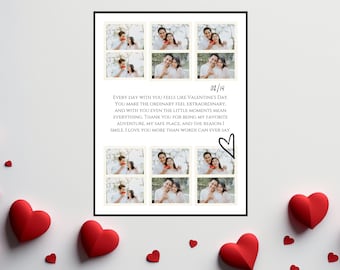 Anniversary Photo Collage Template, Romantic Gift (Digital Download)