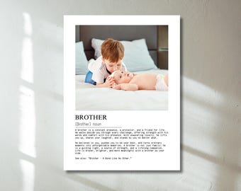 Bruder Definition Fotocollage, personalisierte Wandkunst (Canva Digital Download)