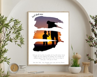 Collage de fotos personalizado para el Día del Padre, plantilla de Canva (descarga digital)