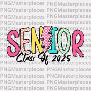 Senior 2025 PNG, Retro Graduation PNG, Sublimation Design, Digital Download PNG, Class of 2025, High school Senior Shirt Design