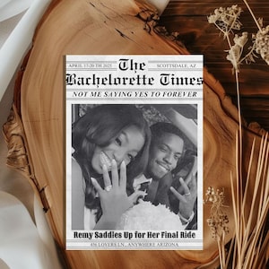 Bachelorette Party Newspaper| Wedding Invitation Newspaper| Printable Bridal Shower| Country Western Theme
