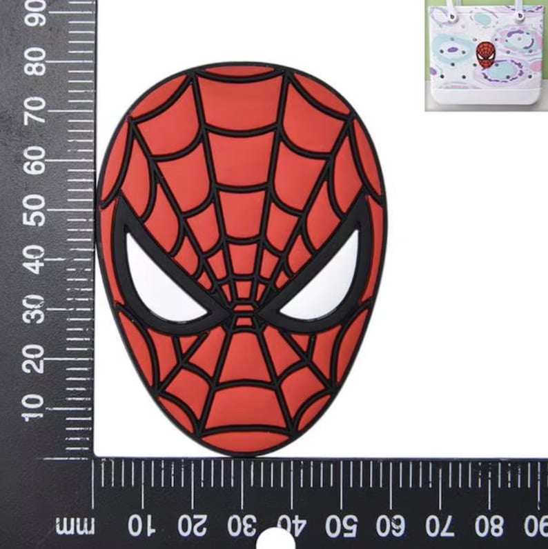 Beach Bag Charms | EVA Beach Tote Accessories | Personalized Spiderman Bag Decorations image 1