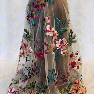 Embroidered Floral Infinity Veil: Catholic Mass Veil image 6