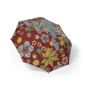 Colorful Floral Design Semi-Automatic Umbrella - Compact Rain Gear, Gift for Her, Stylish Rain Accessory, Travel Umbrella, Unique Design