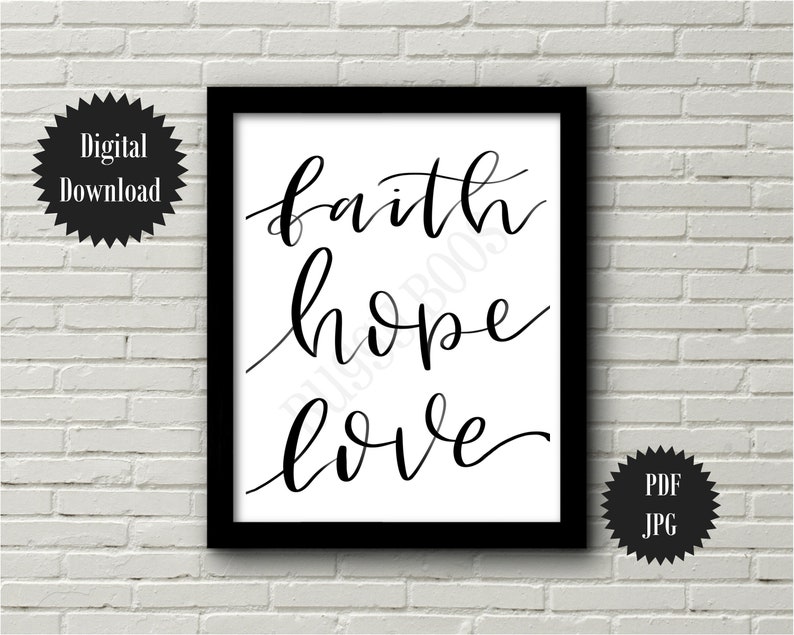 Faith Hope Love Digital Art Png Pdf Jpg Svg Etsy