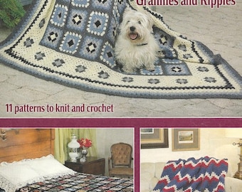 Afghan Favorites | Vintage Afghan Crochet and Knit Patterns | Granny Squares, Ripples (1970s-80s Booklet)