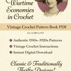 Libro de patrones de crochet vintage de 1918: Diseños de guerra (Descarga digital)