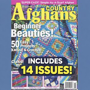 Country Afghans | Vintage Crochet Afghan Patterns PDF Books: 1990s-2000s (Instant Download)