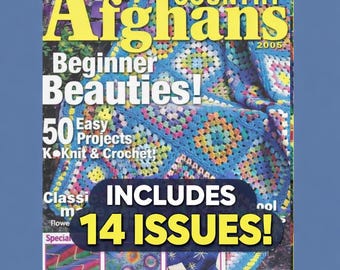 Country Afghans | Vintage Crochet Afghan Patterns PDF Books: 1990s-2000s (Instant Download)