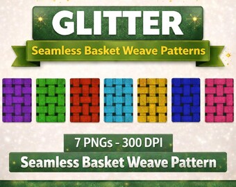 Glitter Basket Weave Pattern: Seamless Sparkle Textures (Digital PNG) - Digital Paper