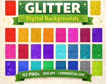 Glitter Digital Backgrounds and Paper | PNG Files for Commercial Use (Instant Download)