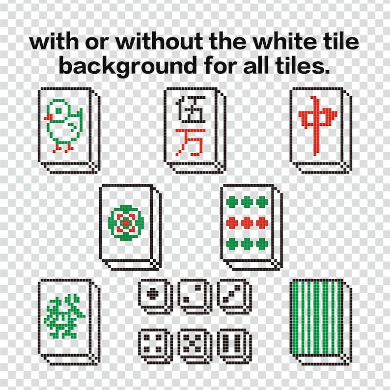 Pixel Mahjong Pixel Art Mahjong Tiles Clipart Set Svg|png|eps|pdf|ai – Pixelated ...