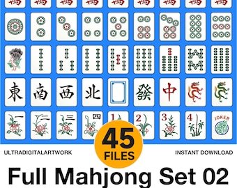 Full American Mahjong Tile for Clipart for Sticker Pattern for Accessories Clothes for DIY gifts T-shirt Bag Mugs Cards Svg Png Pdf Eps Ai