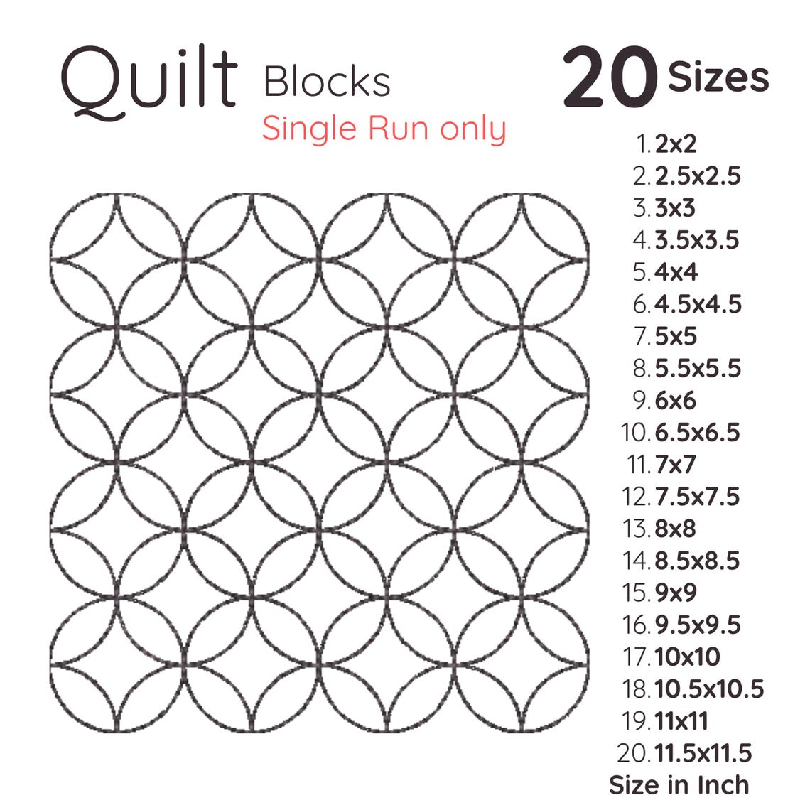 Circle Pattern Quilt Embroidery Design | Modern Circle Quilting Machine ...
