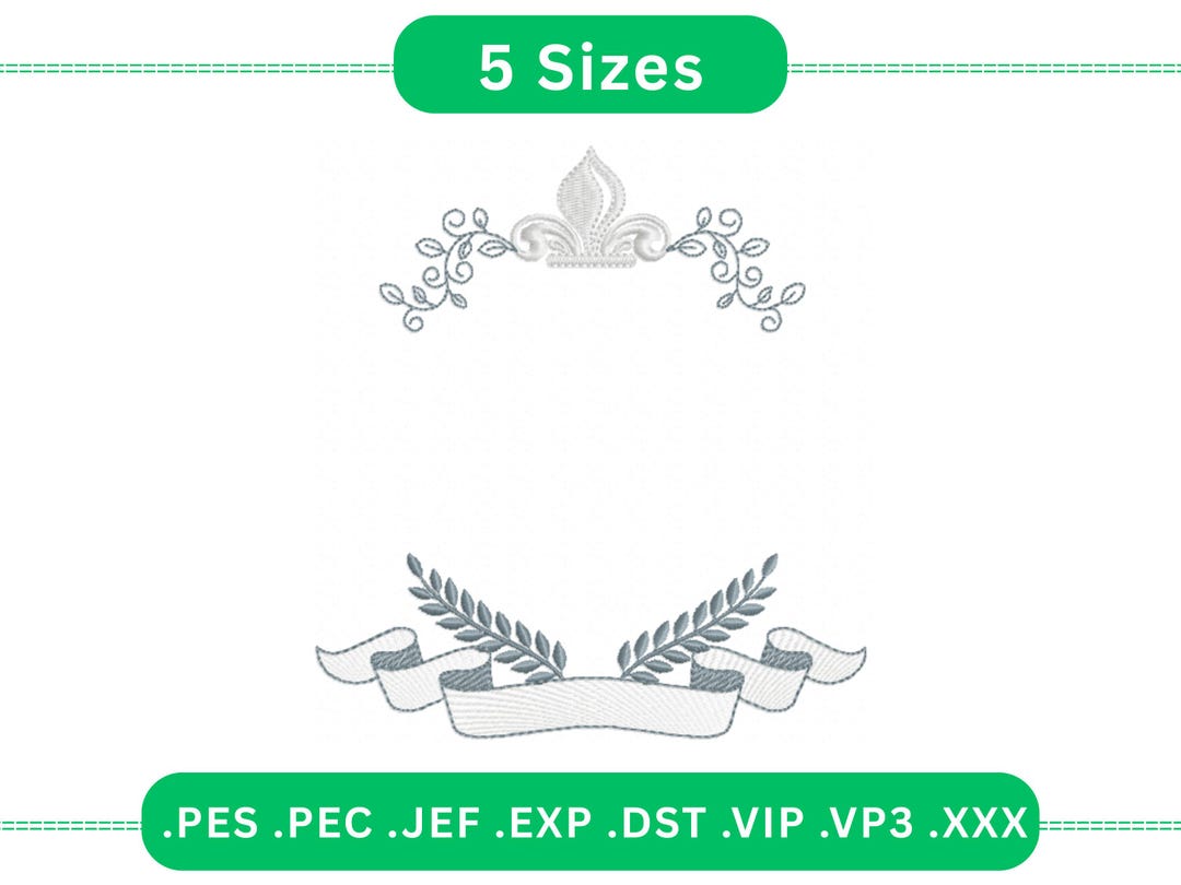 Luxury Frame Top and Bottom Embroidery Design ,| Digital Download – 5 ...