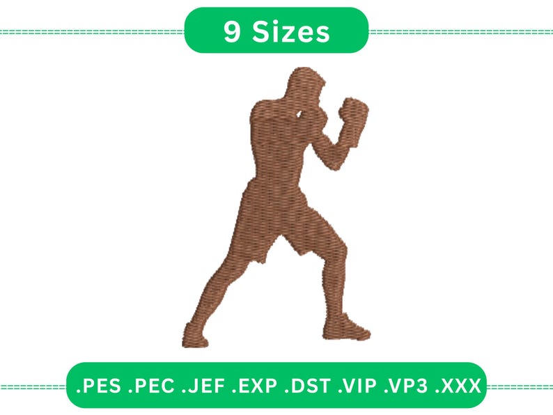 Boxer Embroidery, Boxing Stance, Combat Sports, Machine Stitch, Instant Download, Fitness Design, Gym Wear, Martial Arts, Boxing Art, Athlete Ready, Sports Motivation, Nine Sizes, Embroidery File, Fighter Symbol, Workout Gear