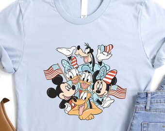Mickey and Friends 4th Of July Shirt, Disney Independence Day Tee, Patriotic T-Shirt, USA Flag Sweatshirt, American Freedom Sweater