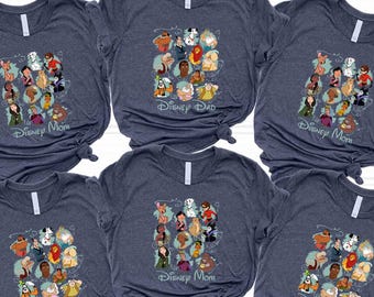 Disney Mom-Disney Dad Shirts, Disney Characters Dad Shirt, Mother's Day Shirt, Disney Family Matching Shirt, Father's Day Disney Sweatshirt
