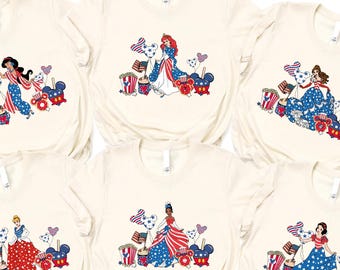 Disney Princess 4th Of July Shirt, Patriotic Princess Matching Tee, Independence Day Gift, Magic Kingdom Sweater, USA Flag Sweatshirt