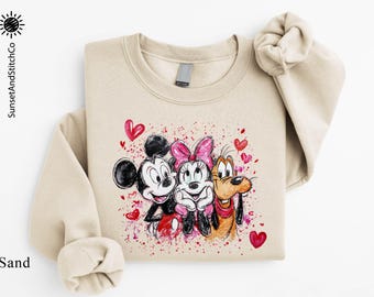 Mickey Minnie Valentine Sweatshirt, Disney Trip Shirt, Disney Lovers Sweater, Disney Valentine's Day Gift, Cute Couples Tee