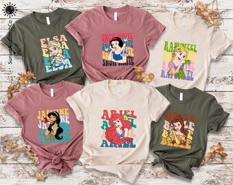 Disney Princess Shirt, Family Birthday Shirt, Disney Princess Sweater, Disney Girls Trip Shirt, Tiana, Ariel, Belle, Snow White, Cinderella