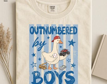 Boy Mom Goose Shirt, Outnumbered By Boys Funny Tee, Cute Gift For Mom Of Sons, Chaos Coordinator Comfort Colors T-Shirt