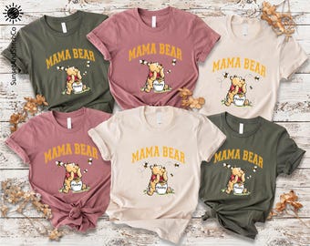 Mama Bear T-shirt, Cute Pooh Bear T-Shirt, Gift for Mom, Mother's Day Sweatshirt, Thoughtful Shirts, New Mom Baby Reveal Shirt, Gift for Her