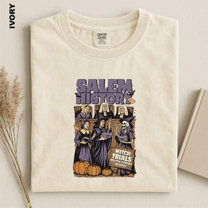 Comfort Colors Salem History Shirt, Halloween Witch Tshirt, Spooky Fall Trip Top, Salem Witch Apparel, Salem Massachusetts Tee, Gift For Her