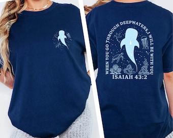 When You Go Through Deep Waters I Will Be With You Tee, Bible Verse Shirt, Beach T-Shirt, Isaiah 43:2 Sweatshirt, Comfort Colors T-Shirt