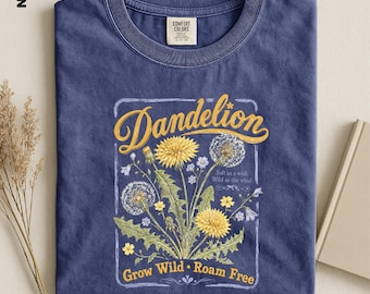 Comfort Colors Dandelion Shirt, Wildflower Tee, Botanical Nature Tshirt, Country Floral Sweater, Country Music Fan Gift, Dandelion Lover Top