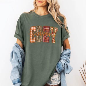 Cozy Season Shirt, Fall Vibes T-Shirt, Autumn Season Sweatshirt, Thanksgiving Gift, Pumpkin Lover Tee, Fall Comfort Colors T-Shirt