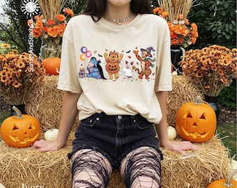 Winnie The Pooh Halloween Shirt, Pooh Pumkin Tee,  Pooh and Friends Halloween Sweatshirt, Trick or Treat Sweater, Comfort Colors T-Shirt