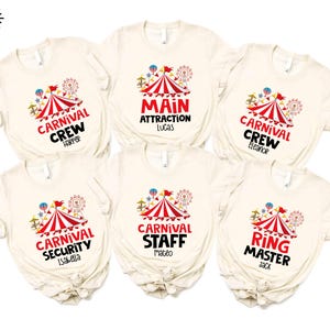 Custom Carnival Staff Birthday Shirt, Personalized Birthday Crew Gift, Family Matching Tee, Carnival Theme Sweatshirt, Custom Name Sweater