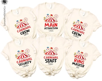 Custom Carnival Staff Birthday Shirt, Personalized Birthday Crew Gift, Family Matching Tee, Carnival Theme Sweatshirt, Custom Name Sweater