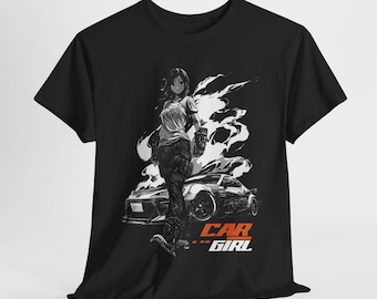 Car Girl T-Shirt, Streetwear, T-Shirt für Autoliebhaberinnen, JDM T-Shirt für Frauen, Girl Racing T-Shirt