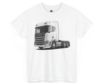 T-Shirt für LKW-Fahrer | LKW-Fahrer-Shirt, Illustration einer Sattelzugmaschine