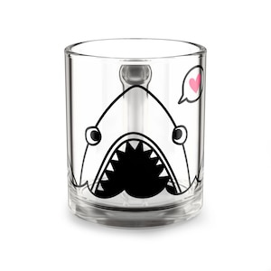 Shark Glass Mug, 10oz - Great White Shark Coffee Cup, Ocean Lover Gift, Shark Week Mug, Marine Life Decor, Shark Fan Present