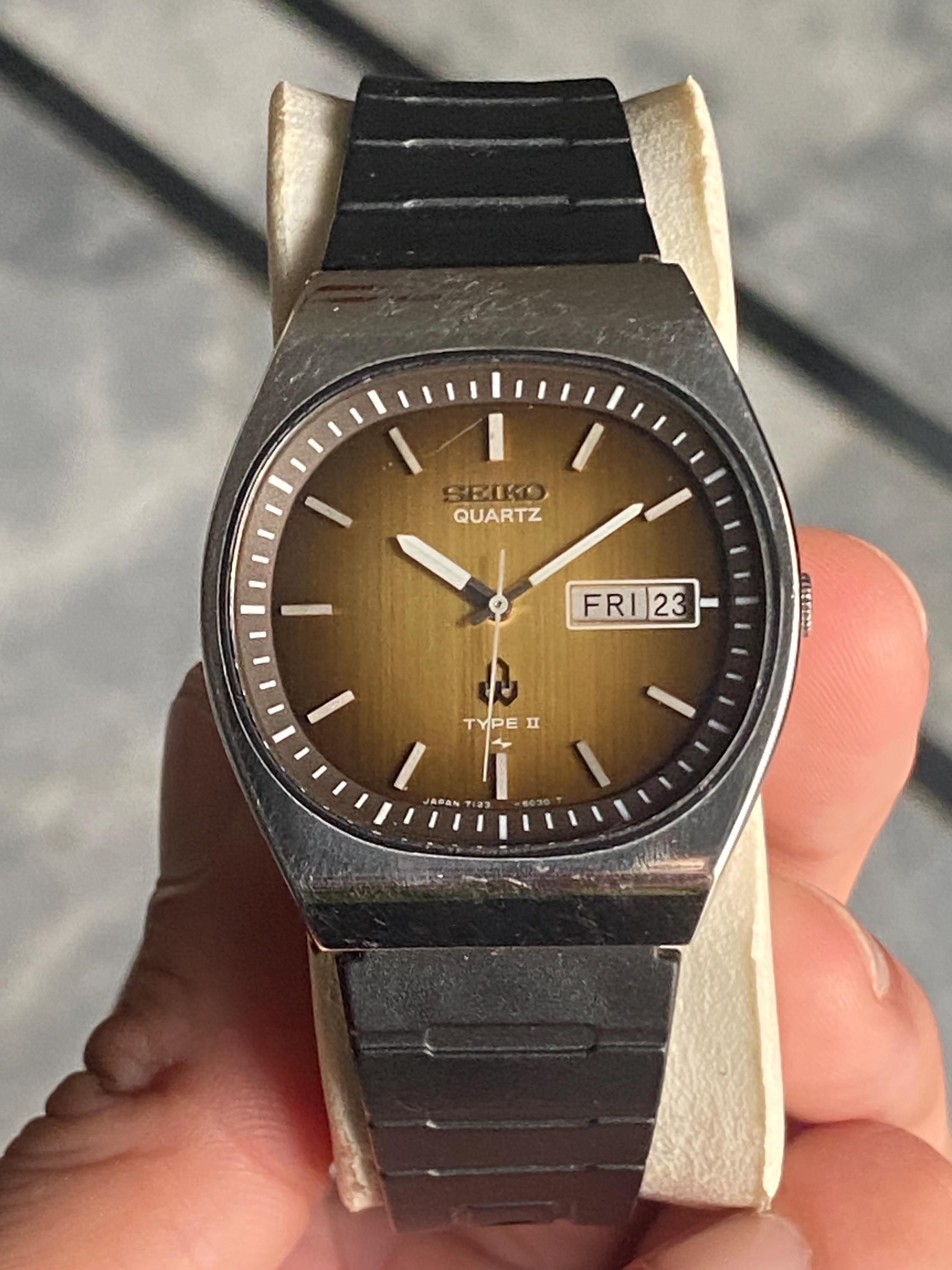 SEIKO セイコー TYPE II ヴィンテージ クォーツ 腕時計 セイコー ビンテージクォーツ タイプ2 電池交換済み｜Yahoo