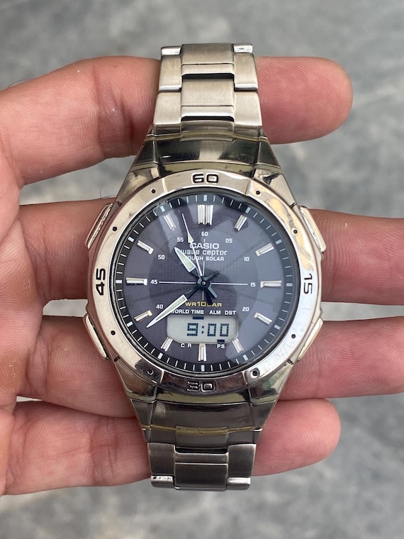 Casio Ana-digi Wave Captor Vintage Japan Men's Wrist Watch