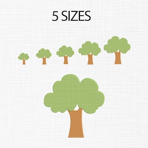 Mini Tree Embroidery Design Tree Embroidery Design Mini Machine Embroidery Files 5 Sizes Download